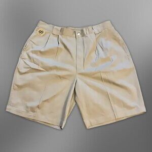 Bugle Boy Shorts Double Pleat Comfortable Fit Durable Construction Khaki M 38W